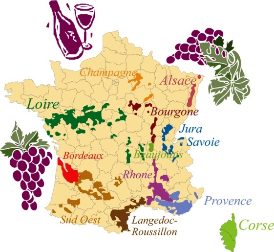 mapa vino francia